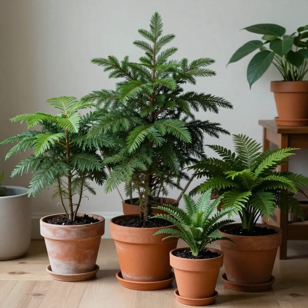 Boston fern with delicate fronds